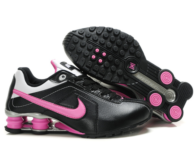 188HQ09 2014 Femme Nike Shox R4 Chaussures Noir Rose