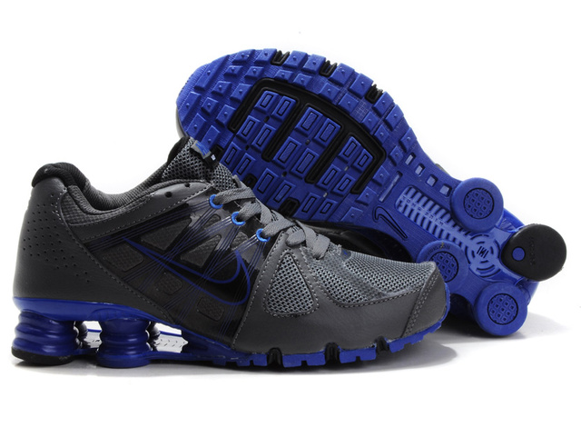 429CF07 2014 Nike Shox R4 Fashion Chaussures DarkGris Bleu Homme