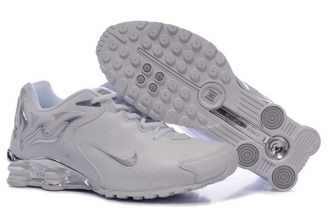 Blanc Silvery 621KX53 2014 Nike Shox R4 Chaussures Femme