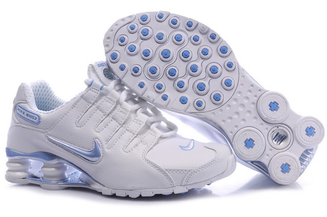 Femme 678SX17 2014 Nike Shox NZ Chaussures Blanc Bleu