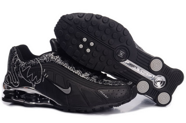 Femme 730LZ42 2014 Nike Shox R4 Chaussures Noir Silvery