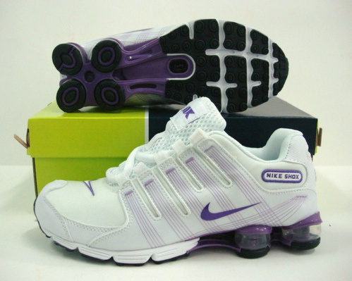 Femme Nike Shox R4 Chaussures 311XN01 2014 Blanc And Pourpre