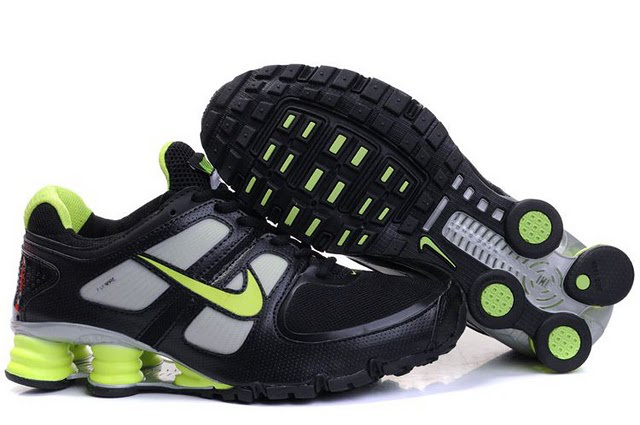 Homme 120BS55 2014 Noir and Vert Nike Shox Turbo Chaussures