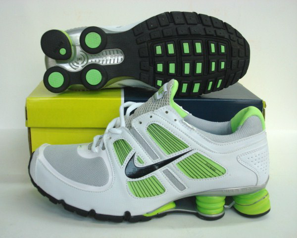 Homme 176NI41 2014 Blanc Vert Gris Nike Shox R6 Chaussures