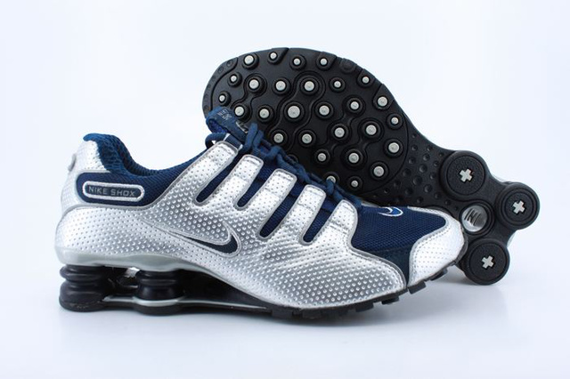 Homme 538IY44 2014 Nike Shox NZ Chaussures Silvery Bleu