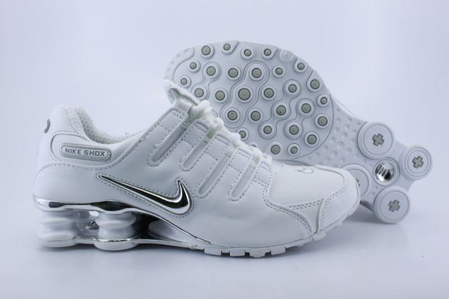 Homme Blanc Silvery 541NS95 2014 Nike Shox NZ Chaussures