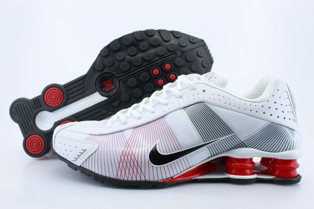 Nike Shox R4 Chaussures 597XP48 2014 Homme Blanc Rouge